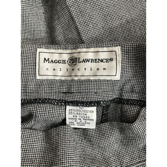 VTG Maggie Lawrence Houndstooth Pleated Skirt 10 Gray 90s Preppy Academia Retro - Picture 5 of 6